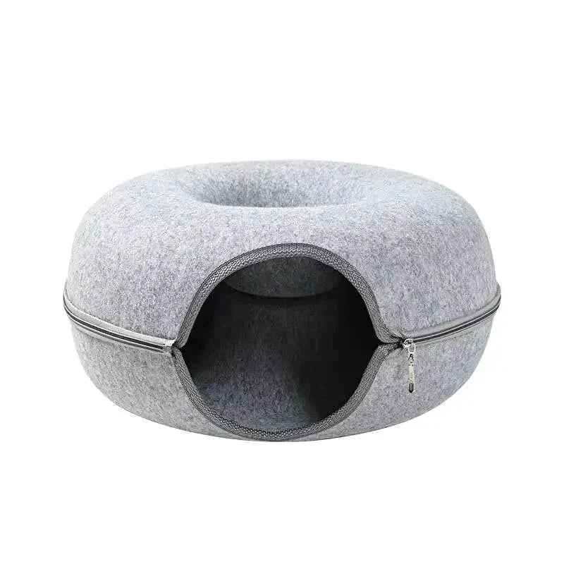 donut cat tunnel bed, best cat beds, cat tunnel bed, warm cat bed, cat beds for sale, cat tunnel with bed