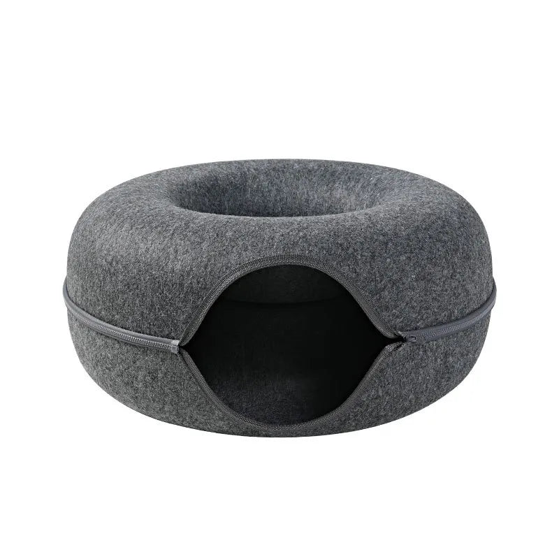 donut cat tunnel bed, best cat beds, cat tunnel bed, warm cat bed, cat beds for sale, cat tunnel with bed