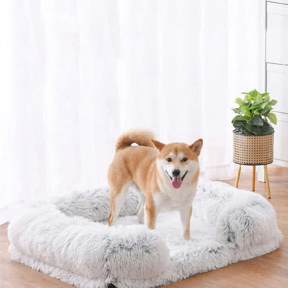 super warm plush dog bed, dog beds super soft, dog beds for large, breathable pet bed, rectangle warming dog bed