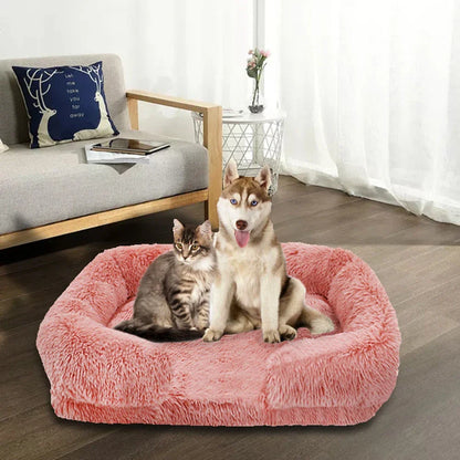 super warm plush dog bed, dog beds super soft, dog beds for large, breathable pet bed, rectangle warming dog bed