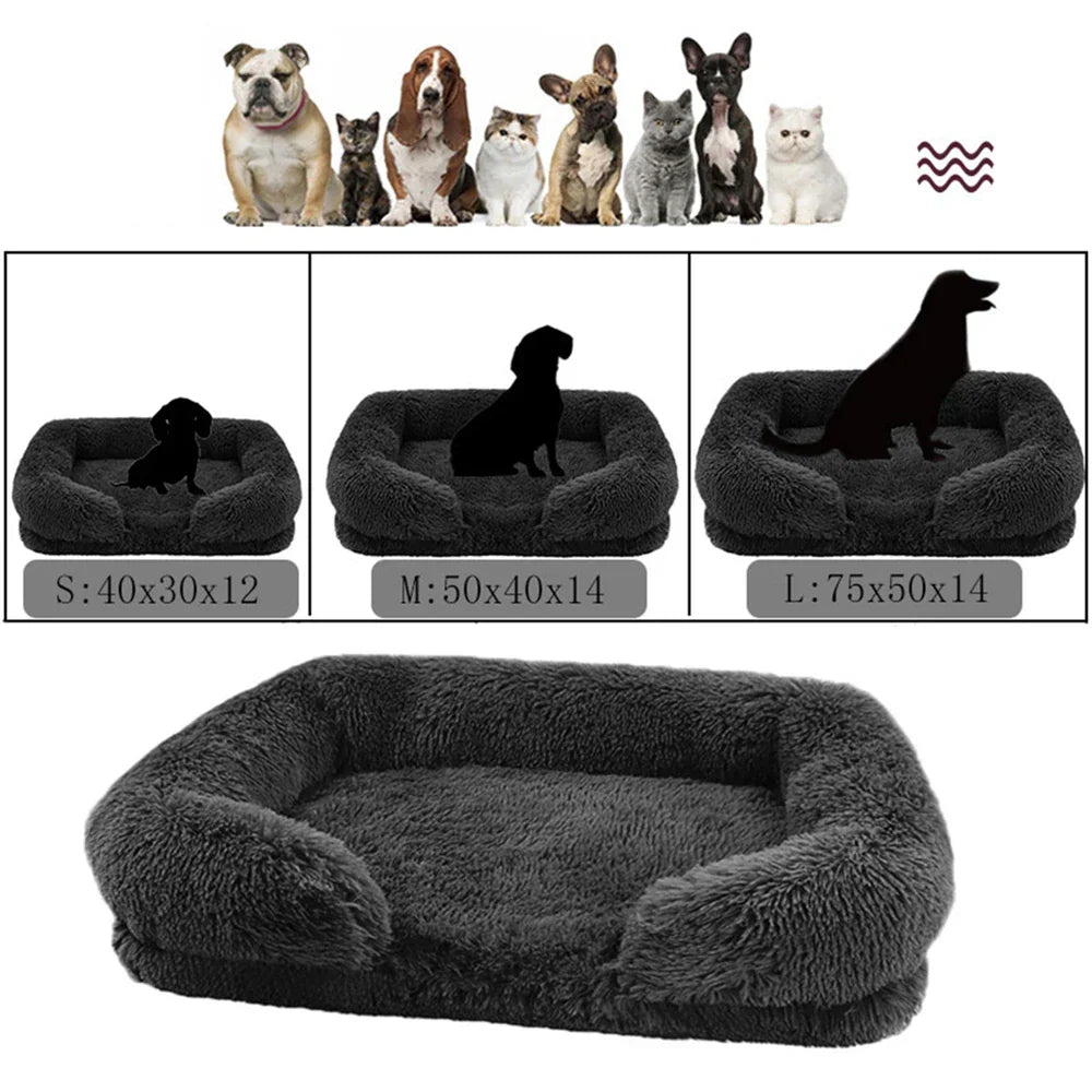 super warm plush dog bed, dog beds super soft, dog beds for large, breathable pet bed, rectangle warming dog bed