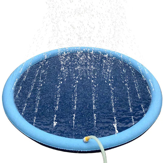 pet sprinkler pad, dog sprinkler pool, best dog water mat sprinkler, sprinkler pool for dogs, pet sprinkler splash pad