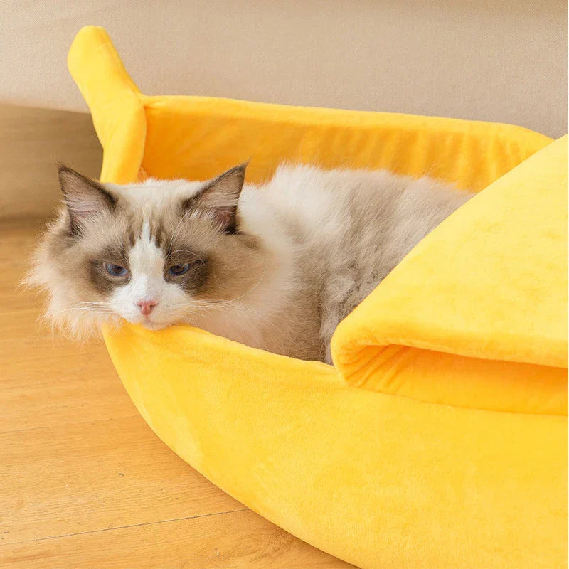 best cat banana bed, modern cat bed, best cat bed for warmth, kitty bed, banana cat bed