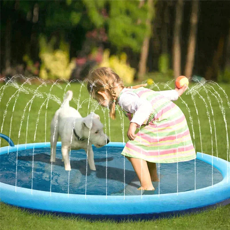 pet sprinkler pad, dog sprinkler pool, best dog water mat sprinkler, sprinkler pool for dogs, pet sprinkler splash pad